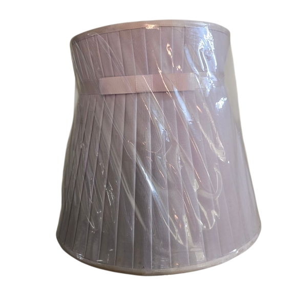 Pottery Barn Kids Acrylic Pillar Table Lamp w/ Lavender Pleated Shade - Picture 5 of 6